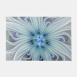Paillasson Beauté florale Abstraite moderne Blue Pastel Flowe