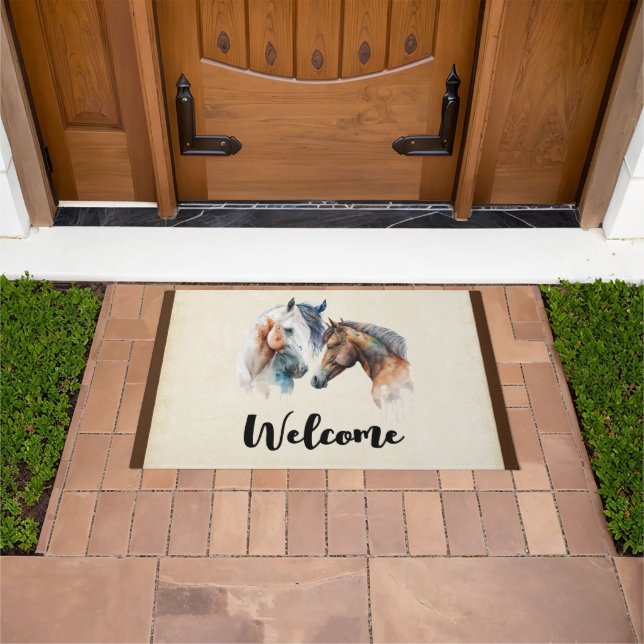 Paillasson Beaux Chevaux Style Boho Occidental Accueil (De plein air)