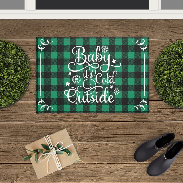Paillasson Bébé son froid dehors Buffle vert Plaid Holiday (Créateur téléchargé)