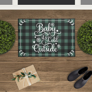 Paillasson Bébé son froid dehors Buffle vert Plaid Holiday