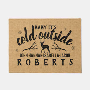 Paillasson Bébé son froid hors hiver Deer Burlap Personnalisé