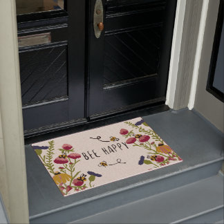 Paillasson Bee Happy Doormat, Funny Bee Mat Décor