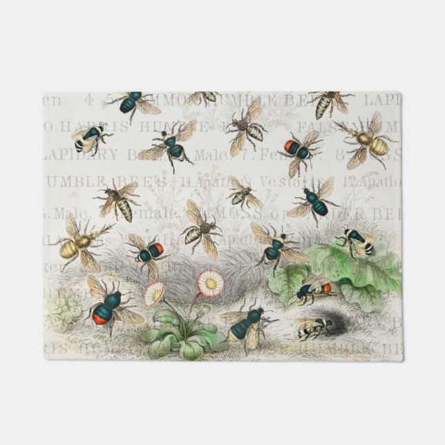 Paillasson Bee Honey Travailleur Queen Bees Antique (Devant)