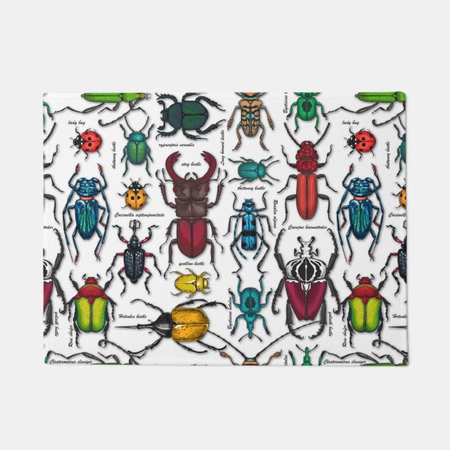 Paillasson Beetons sur blanc (Devant)