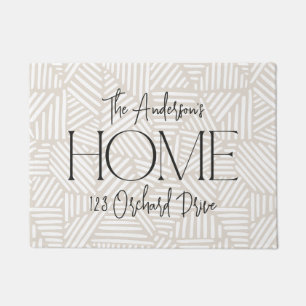 Paillasson Beige et blanc moderne géométrique maison minimale