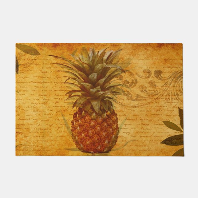 Paillasson Belle ananas Vintage Calligraphie française (Devant)