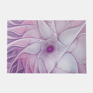 Paillasson Belle Fleur rose moderne Fractal Art Abstrait