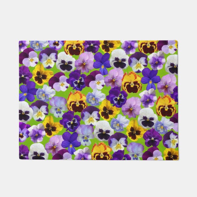 Paillasson Belles Pansies de Printemps (Devant)