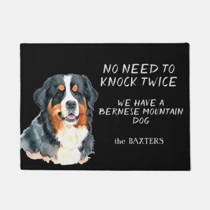 Paillasson Bernese Mountain Dog Pas besoin de frapper deux fo