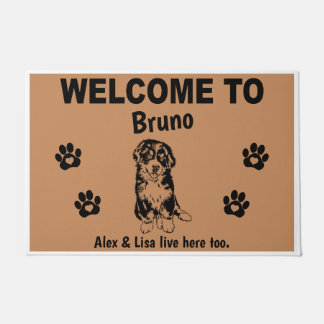 Paillasson Bernese Mountain Dog Welcome Home Personalized