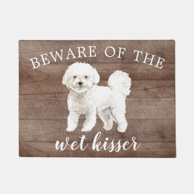 Paillasson Bichon Frise Dog Porte Mat Personnalisé (Devant)