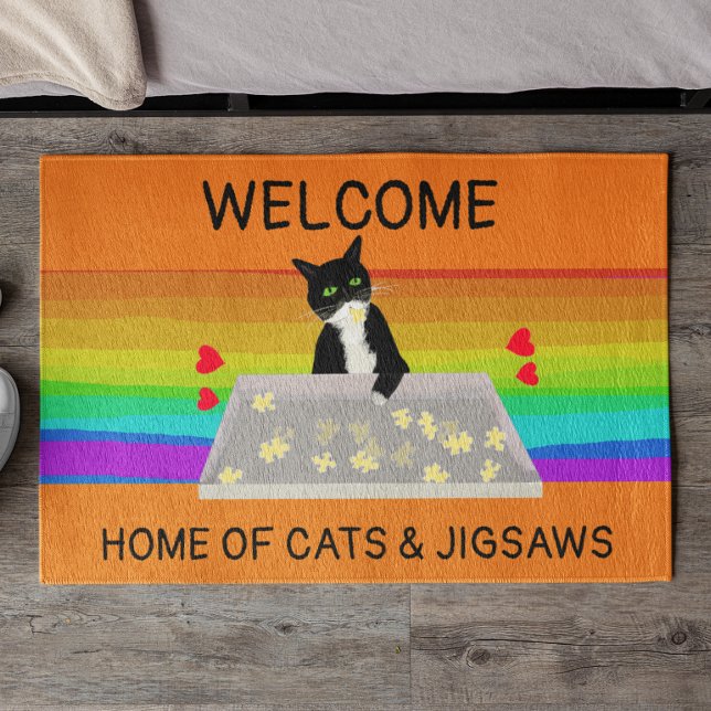Paillasson Bienvenue à la maison des chats et puzzle (Créateur téléchargé)