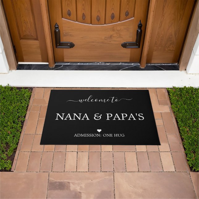 Paillasson Bienvenue à la porte de la maison de Nana & Papa (De plein air)