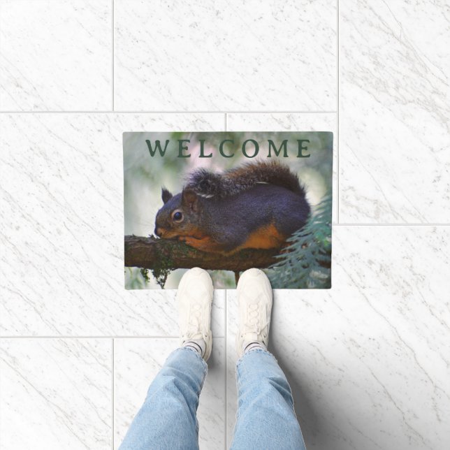 Paillasson Bienvenue à Little Douglas Squirrel (Intérieur)