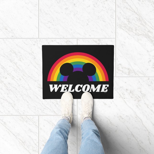 Paillasson Bienvenue à Mickey Rainbow (Intérieur)