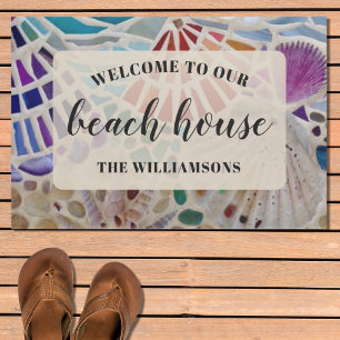 Paillasson Bienvenue à notre Beach House Shells Custom Doorma