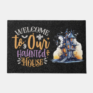 Paillasson Bienvenue à notre porte hantée de maison