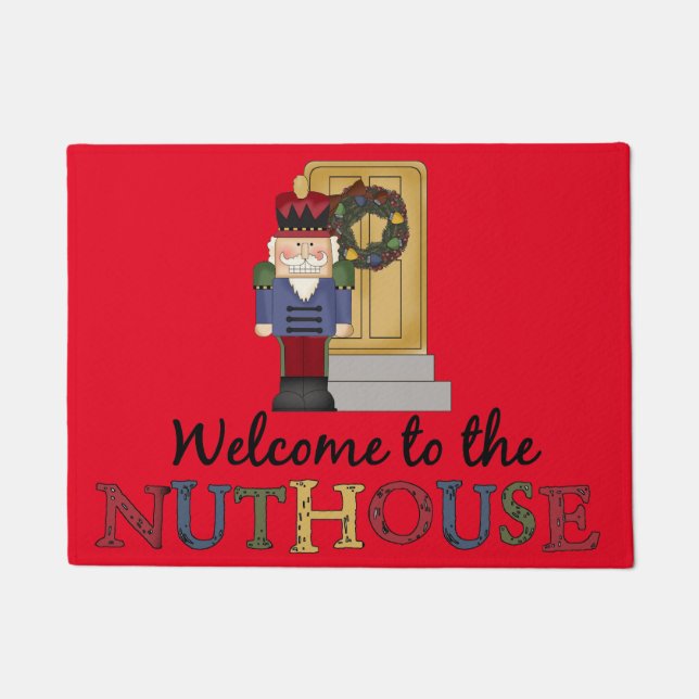 Paillasson Bienvenue à Nut House Nutcracker Holiday (Devant)