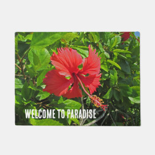 Paillasson Bienvenue À Paradise Tropical Flower Beach House