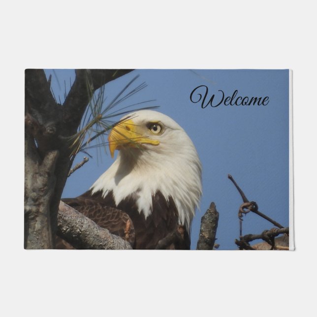 Paillasson Bienvenue Aigle à chaume dans le nid (Devant)