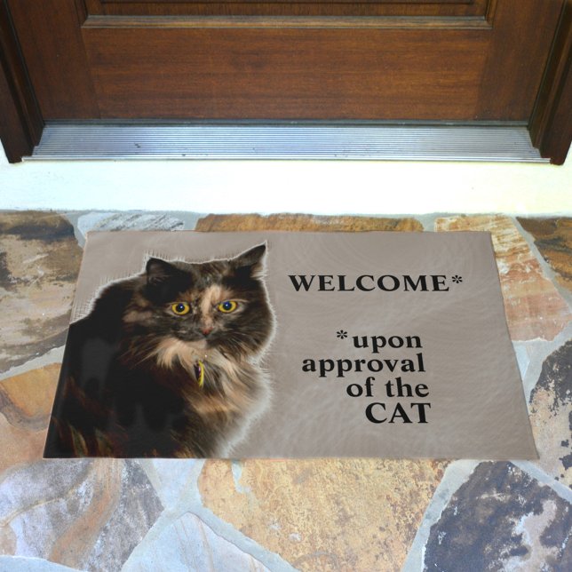 Paillasson Bienvenue avec l'approbation de la chatte écaille  (Créateur téléchargé)