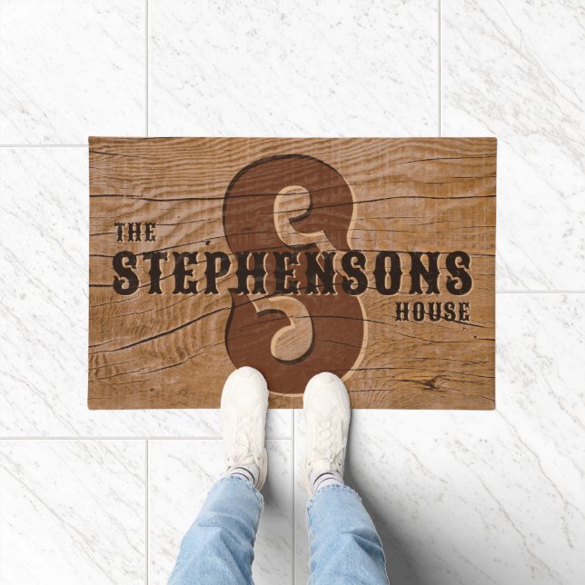 Paillasson Bienvenue avec monogramme de famille de style occi (Intérieur)