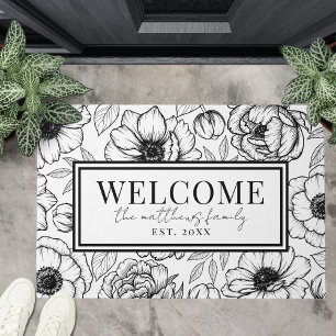 Paillasson Bienvenue Black White Nom