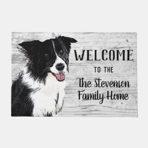 Paillasson Bienvenue Bordure Collie Chien Animal Nom de famil
