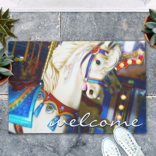 Paillasson Bienvenue Carnaval coloré Carousel Horse Photo