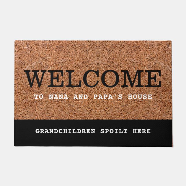 Paillasson Bienvenue chez Nana And Papa's House Rustic Coir (Devant)