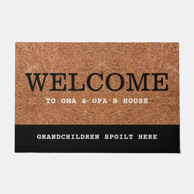 Paillasson Bienvenue chez Oma & Opa's House Rustic Coir   (Devant)