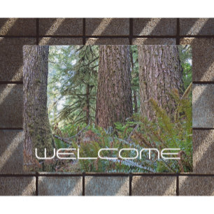Paillasson Bienvenue dans la forêt de Conifer géante