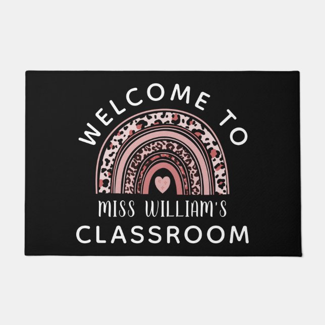Paillasson Bienvenue dans la salle de classe Rainbow Teacher (Devant)