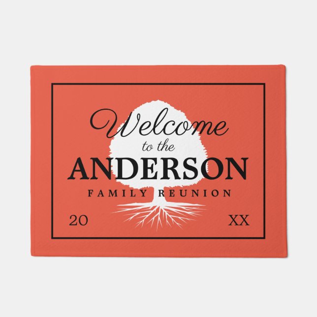 Paillasson Bienvenue dans le nom personnalisé de la réunion d (Devant)