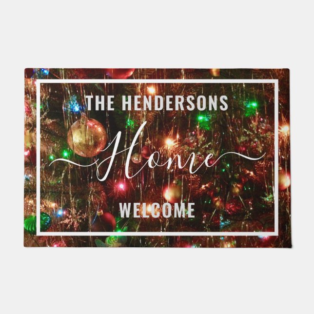 Paillasson Bienvenue de Noël personnalisé (Devant)