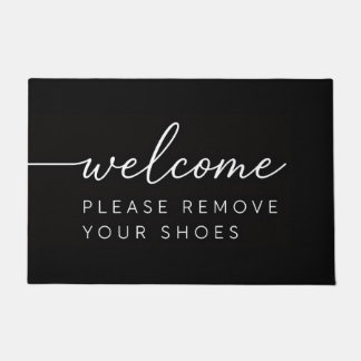 Paillasson Bienvenue Enlevez Vos Chaussures Noir 