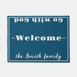 Paillasson "Bienvenue, famille Smith - Go with God" Custom