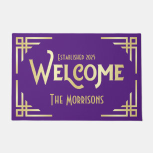 Paillasson Bienvenue Gig Art Déco Gold Green Gatsby