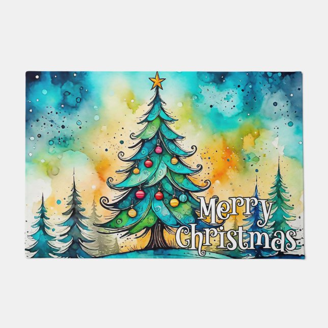 Paillasson Bienvenue  | Joyeux Noël, tous (Devant)