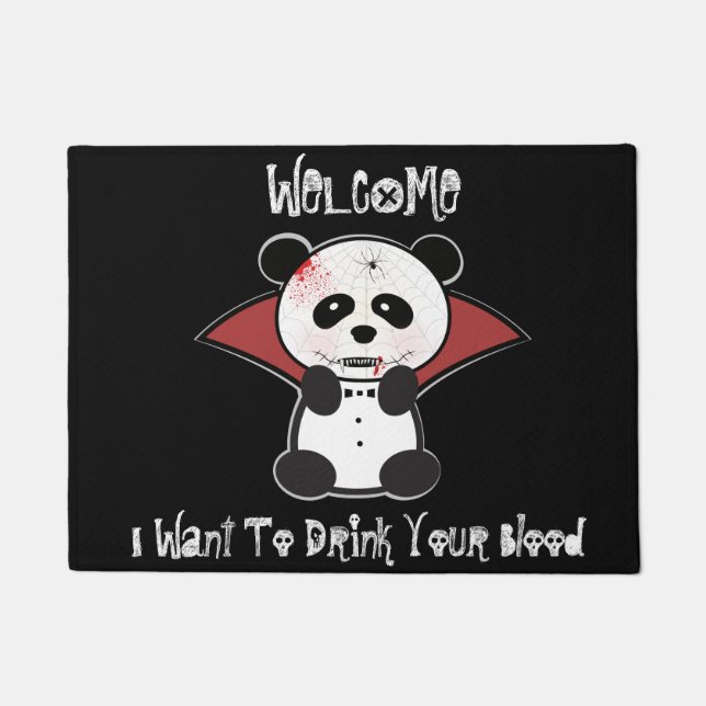 Paillasson Bienvenue Mat Panda Bear Vampire (Devant)