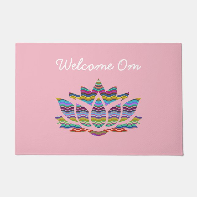 Paillasson Bienvenue Om Pink Welcome Mat (Devant)