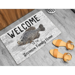 Paillasson Bienvenue Pêche Crappie Nom de famille Maison Cott