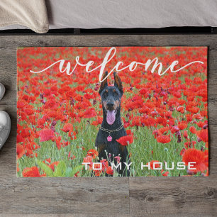 Paillasson Bienvenue photo de chien personnalisée