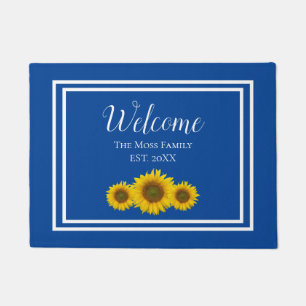 Paillasson Bienvenue Russe Yellow Sunflower Monogramme