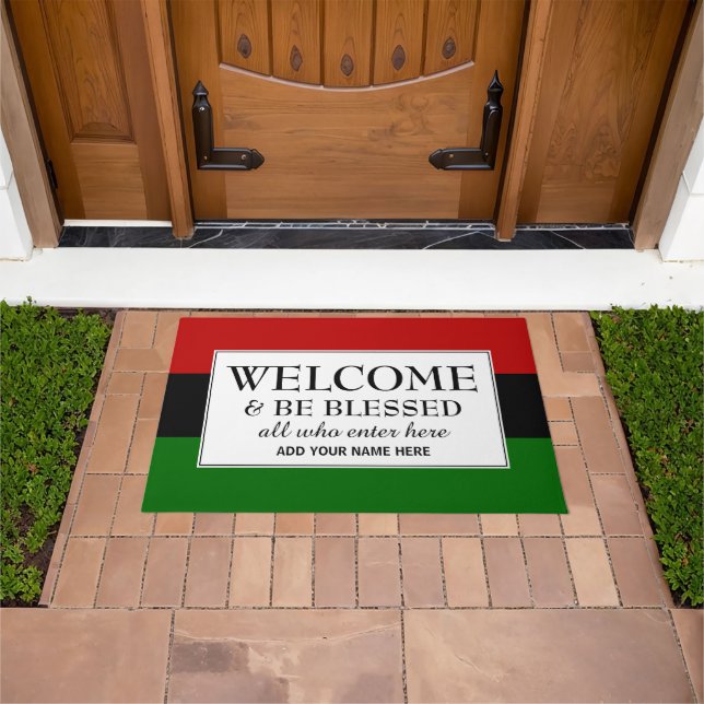 Paillasson BIENVENUE SOIT BÉNÉFICIÉ Pan African (De plein air)