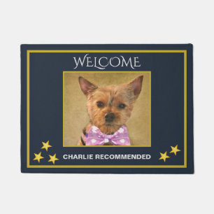 Paillasson Bienvenue sur le nom de l'animal de photo personna