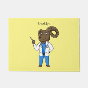 Paillasson Bighorn sheep doctor cartoon illustration