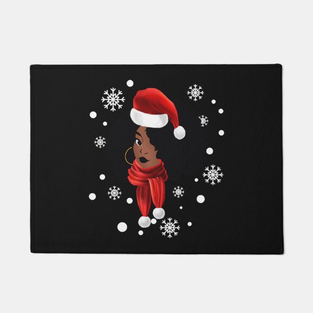 Paillasson Black African American Père Noël Vêtements Mel de  (Devant)