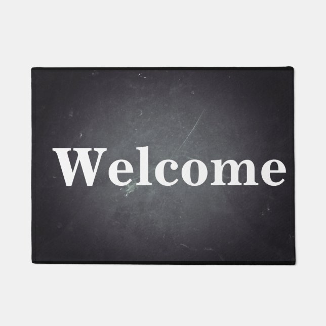 Paillasson Black Chalkboard Modern Welcome Personnalisé (Devant)