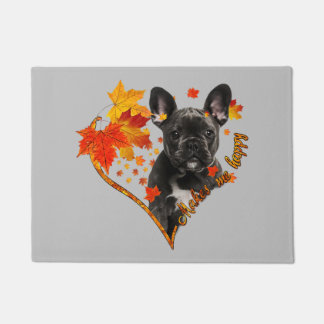 Paillasson black french bulldog me rend heureux automne coeur